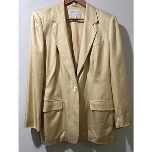 Lands' End Women's Suit Skirt Blazer Jacket Set 100% Silk Vintage 10 12 medium